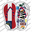 GA Flag|Braves Strip Art Novelty Flip Flops Sticker Decal Small