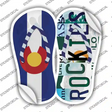 CO Flag|Rockies Strip Art Novelty Flip Flops Sticker Decal Small