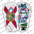 FL Flag|Marlins Strip Art Novelty Flip Flops Sticker Decal Small