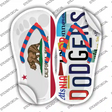 CA Flag|Dodgers Strip Art Novelty Flip Flops Sticker Decal Small