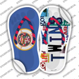 MN Flag|Twins Strip Art Novelty Flip Flops Sticker Decal Small