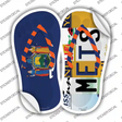 NY Flag|Mets Strip Art Novelty Flip Flops Sticker Decal Small