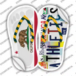 CA Flag|Athletics Strip Art Novelty Flip Flops Sticker Decal Small