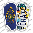 PA Flag|Pirates Strip Art Novelty Flip Flops Sticker Decal Small