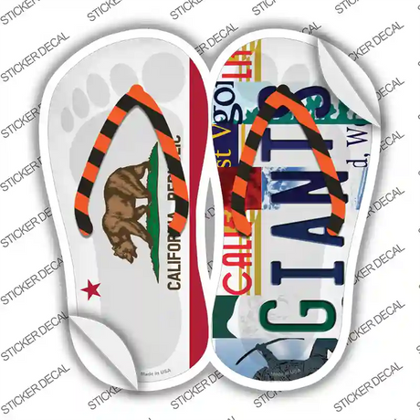 CA Flag|Giants Strip Art Novelty Flip Flops Sticker Decal Small