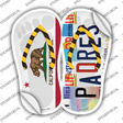 CA Flag|Padres Strip Art Novelty Flip Flops Sticker Decal Small