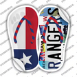 TX Flag|Rangers Strip Art Novelty Flip Flops Sticker Decal Small