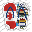 CAN Flag|Blue Jays Strip Art Novelty Flip Flops Sticker Decal Small