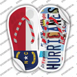 NC Flag|Hurricanes Strip Art Novelty Flip Flops Sticker Decal Small