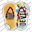 NJ Flag|Devils Strip Art Novelty Flip Flops Sticker Decal Small