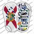 FL Flag|Lightning Strip Art Novelty Flip Flops Sticker Decal Small