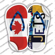 CAN Flag|Jets Strip Art Novelty Flip Flops Sticker Decal Small