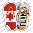 CAN Flag|Flames Strip Art Novelty Flip Flops Sticker Decal Small