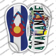 CO Flag|Avalanche Strip Art Novelty Flip Flops Sticker Decal Small