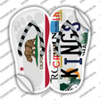 CA Flag|Kings Strip Art Hockey Novelty Flip Flops Sticker Decal Small