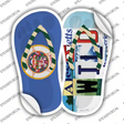 MN Flag|Wild Strip Art Novelty Flip Flops Sticker Decal Small