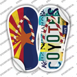 AZ Flag|Coyotes Strip Art Novelty Flip Flops Sticker Decal Small