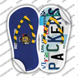 WI Flag|Packers Strip Art Novelty Flip Flops Sticker Decal Small