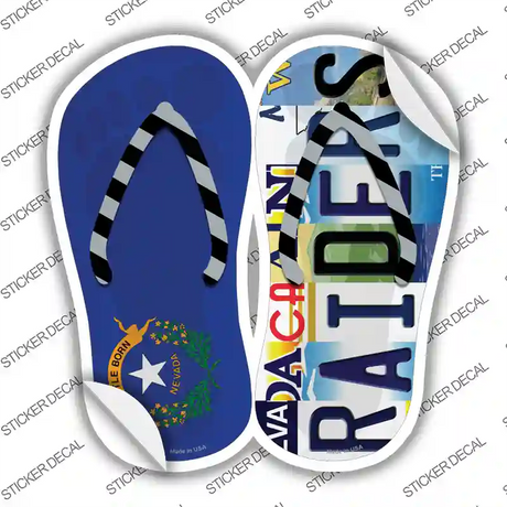 NV Flag|Raiders Strip Art Novelty Flip Flops Sticker Decal Small