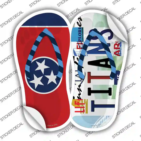 TN Flag|Titans Strip Art Novelty Flip Flops Sticker Decal Small