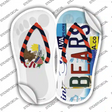 IL Flag|Bears Strip Art Novelty Flip Flops Sticker Decal Small