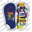 NY Flag|Giants Strip Art Novelty Flip Flops Sticker Decal Small