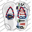 MA Flag|Patriots Strip Art Novelty Flip Flops Sticker Decal Small