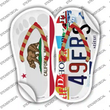 CA Flag|49ers Strip Art Novelty Flip Flops Sticker Decal Small