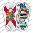 FL Flag|Buccaneers Strip Art Novelty Flip Flops Sticker Decal Small