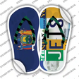 NY Flag|Jets Strip Art Novelty Flip Flops Sticker Decal Small