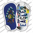 PA Flag|Eagles Strip Art Novelty Flip Flops Sticker Decal Small