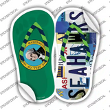 WA Flag|Seahawks Strip Art Novelty Flip Flops Sticker Decal Small