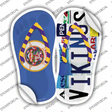 MN Flag|Vikings Strip Art Novelty Flip Flops Sticker Decal Small