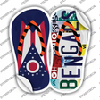 OH Flag|Bengals Strip Art Novelty Flip Flops Sticker Decal Small