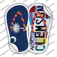 SC Flag|Clemson Strip Art Novelty Flip Flops Sticker Decal Small