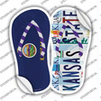 KS Flag|Kansas State Strip Art Novelty Flip Flops Sticker Decal Small