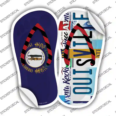 KY Flag|Louisville Strip Art Novelty Flip Flops Sticker Decal Small