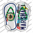 WV Flag|Marshall Strip Art Novelty Flip Flops Sticker Decal Small