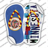 MN Flag|Minnesota Strip Art Novelty Flip Flops Sticker Decal Small