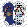 OR Flag|Oregon State Strip Art Novelty Flip Flops Sticker Decal Small