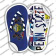 PA Flag|Penn State Strip Art Novelty Flip Flops Sticker Decal Small