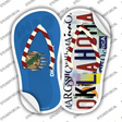 OK Flag|Oklahoma Strip Art Novelty Flip Flops Sticker Decal Small