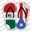 MEX|PR Flag Novelty Flip Flops Sticker Decal Small