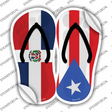 DR|PR Flag Novelty Flip Flops Sticker Decal Small