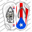 Ponce|PR Flag Novelty Flip Flops Sticker Decal Small