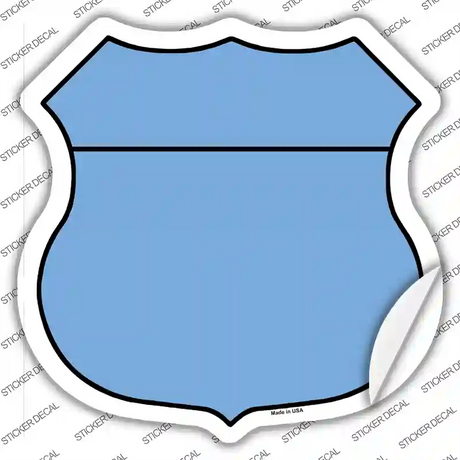 Light Blue Novelty Highway Shield Sticker Decal