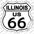 Illinois Route 66 Novelty Highway Shield Sticker Decal Small