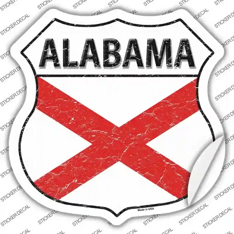 Alabama Flag Novelty Highway Shield Sticker Decal Small