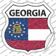 Georgia State Flag Novelty Highway Shield Sticker Decal Small