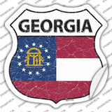 Georgia State Flag Novelty Highway Shield Sticker Decal Small